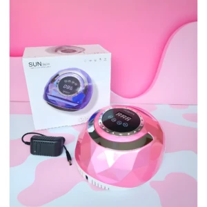Lámpara UV/LED rosa para uñas Sml L118, 268W, base metálica, con temporizador digital.