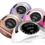 Lámpara de uñas SML L118 268W en colores morado, rosa, cobre y blanco con pantalla digital.