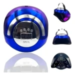 Lámpara para uñas SUN Y15 120W color azul iridiscente con pantalla digital, ideal para secado de gel.