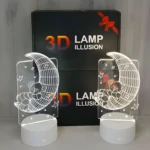 Lámpara 3D de oso durmiendo en la luna, luz de escritorio ajustable, ideal para decorar habitaciones infantiles.