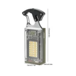 Linterna multiusos 4 en 1 W5181 con llavero, pantalla digital y acabado texturizado, color gris y plateado.