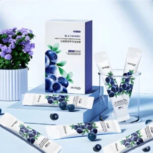 Set de 3 mascarillas BIOAQUA de arándanos, hidratantes y antioxidantes, con empaque individual.