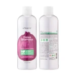 Botellas de Shampoo KORMESIC Cebolla Oil Control 500ml, una vista frontal y una posterior con ingredientes.