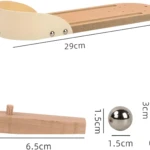 Juego de bolos de mesa de madera en miniatura. Incluye pista, bolo y bola. Medidas 29cm x 4cm.