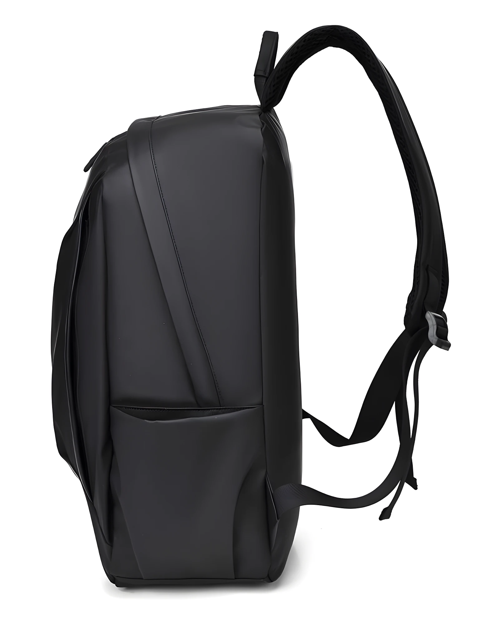 Morral negro Hh01 de perfil con correas ajustables, ideal para uso diario.