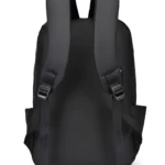 Morral negro Hh01 de espaldas con correas ajustables y bolsillos laterales.