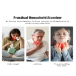 Nebulizador portátil trata tos, asma y dolor de garganta en adultos y niños, ideal para uso doméstico.