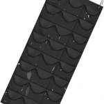 Organizador de gorras negro colgante para puerta con 24 compartimentos.