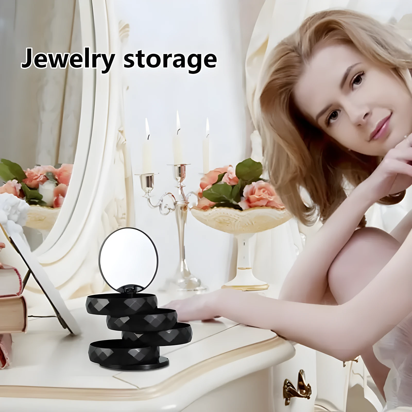 Organizador de Joyas Compacto HM-1028 con Espejo - Protege y localiza tus accesorios diarios fácilmente - Imagen 2