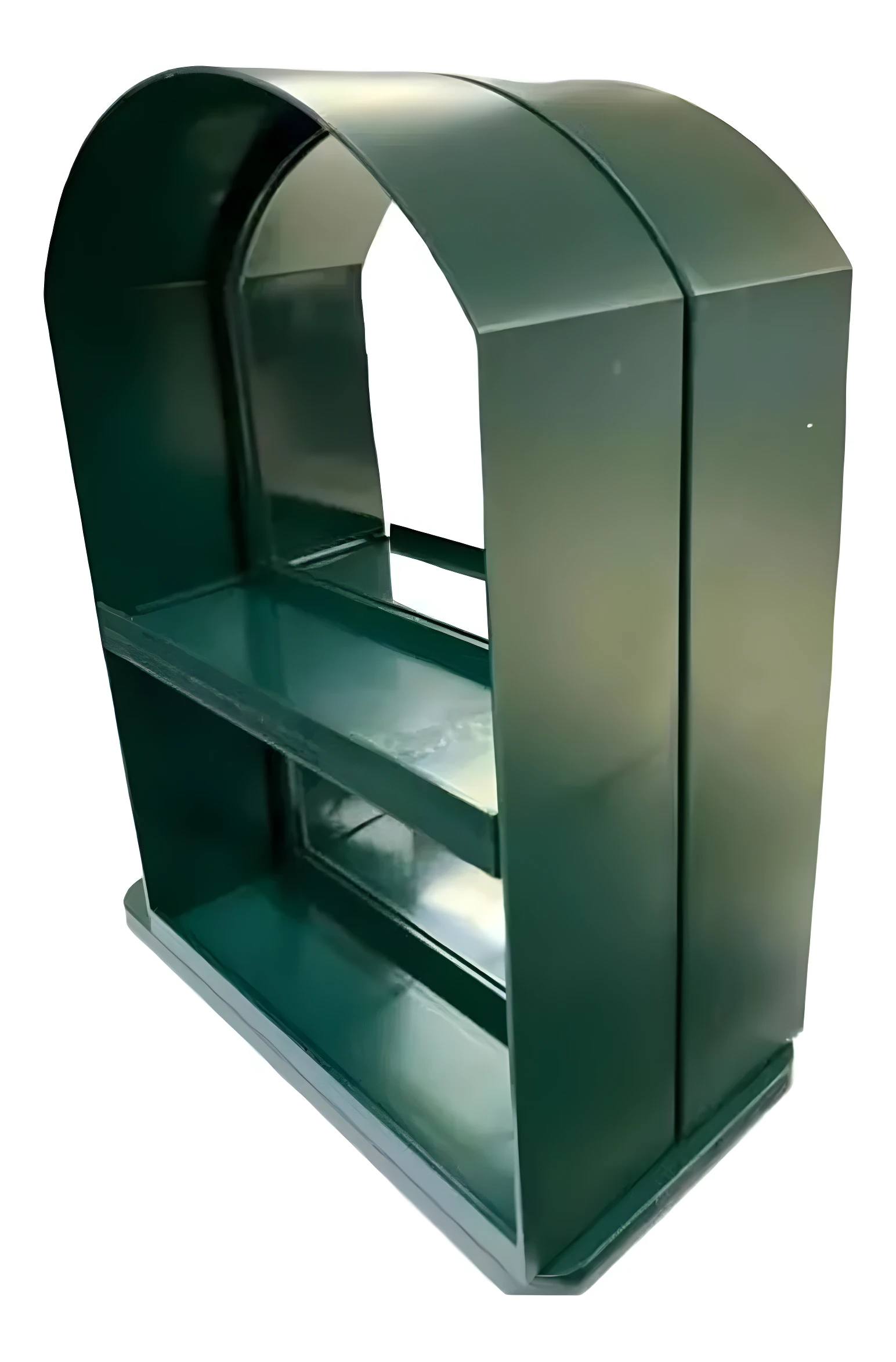 Organizador giratorio verde oscuro para despensa con dos niveles, mantiene visibles condimentos y frascos.