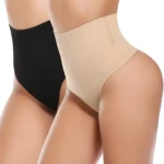 Panty faja talle alto sin costuras: control abdomen, una unidad negra y una beige piel.