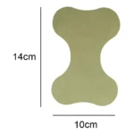 Herramienta de raspado tipo hueso, color verde claro, para masaje o terapia Gua Sha, con dimensiones 14 cm de alto por 10 cm de ancho.