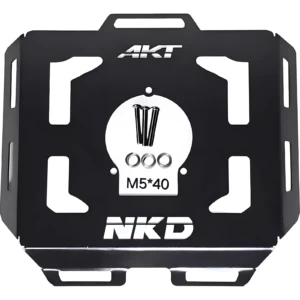 Parrilla de tanque NKD 125 de acero negro con logo AKT, incluye tornillos M5x40.