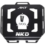Parrilla de tanque NKD 125 en acero negro, con logo AKT y soporte para equipaje ligero.