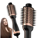 Cepillo secador y alisador eléctrico Remlton 2086 color negro y cobre, con cerdas mixtas, para dar volumen y alisar el cabello.