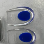 Plantillas de gel ortopédicas azules para aliviar dolor y cansancio, dos unidades.