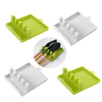 Set x3 posa cucharas verdes y blancos. Soporte de tapas para utensilios de cocina.