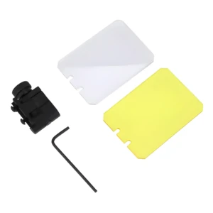 Set de accesorios para mira óptica: montaje negro, llave Allen, protector transparente y protector amarillo para Airsoft.