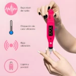 Pulidor de uñas eléctrico rosa portátil para manicura y pedicura, con baja vibración y ruido.