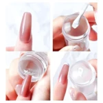 Sello para uñas de silicona transparente para manicura francesa: aplica esmalte blanco en punta francesa.