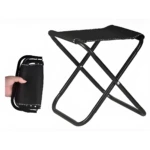 Silla plegable negra ultra liviana, soporte de metal, ideal para exteriores.