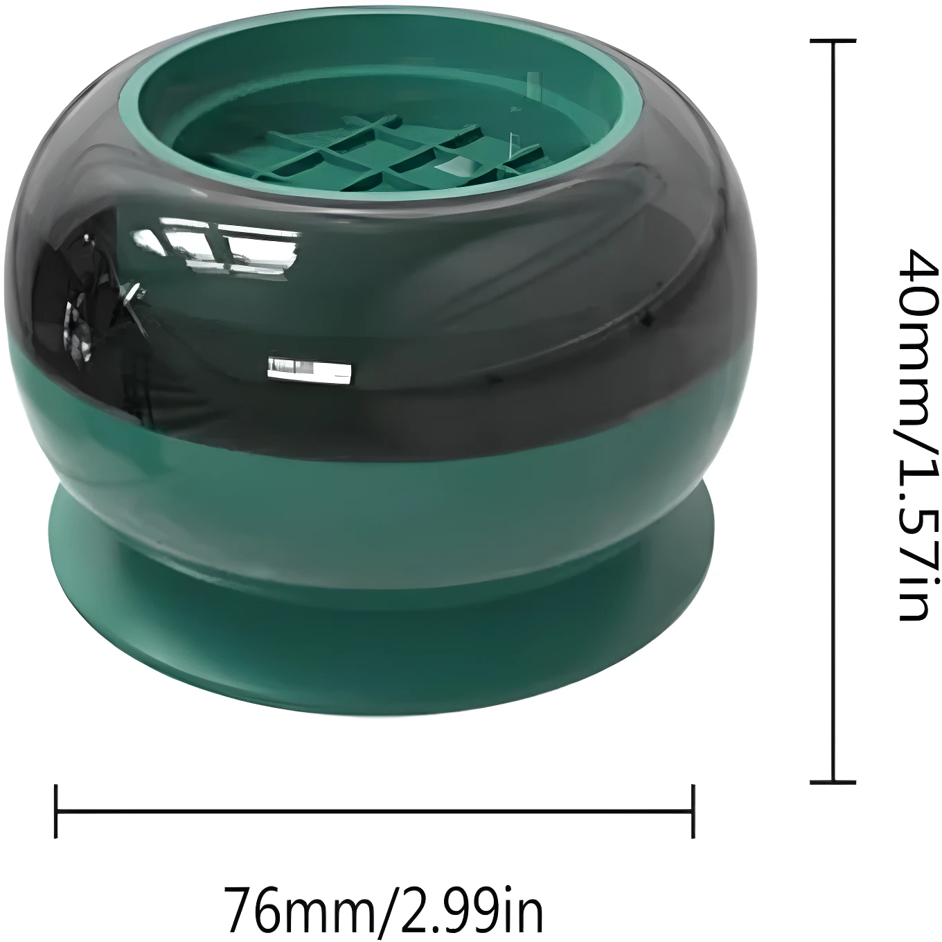 Soportes antivibración de goma verde y negro, 76x40mm, para electrodomésticos.