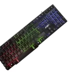 Teclado gamer Nia JP1 negro retroiluminado RGB con letras en blanco y anti-ghosting.