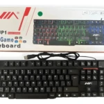 Teclado gamer negro Nia JP1 retroiluminado RGB con anti-ghosting y cable USB, ideal para juegos y trabajo.