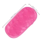 Toalla desmaquilladora rosa de microfibra, mide 15.5 x 7.25 pulgadas, reutilizable y suave.