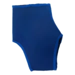 Tobillera de neopreno azul oscuro para soporte, con bordes ribeteados elásticos visibles.