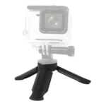 Trípode miniatura plegable negro para cámara con estabilizador, base expandible.