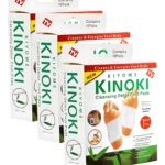 Caja de 10 parches desintoxicantes Kinoki para pies, con de pies con parches y beneficios.