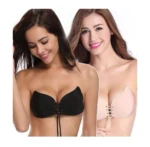 Brasier sujetador invisible negro y beige con encaje frontal, dos mujeres modelo.