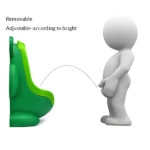 Orinal entrenado verde para niños, con diseño de sapo, removible y ajustable en altura.