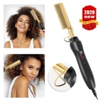 Peine cepillo alisador dorado y negro con indicador LED, para cabello afro. Nuevo en 2020.