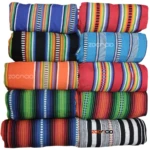 Hamaca tejida con rayas multicolores vibrantes, estilo mexicano, para dos personas, de 3 metros.