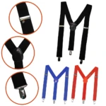Cargaderas para pantalón negras, azules y rojas con clips metálicos y detalles de cuero.