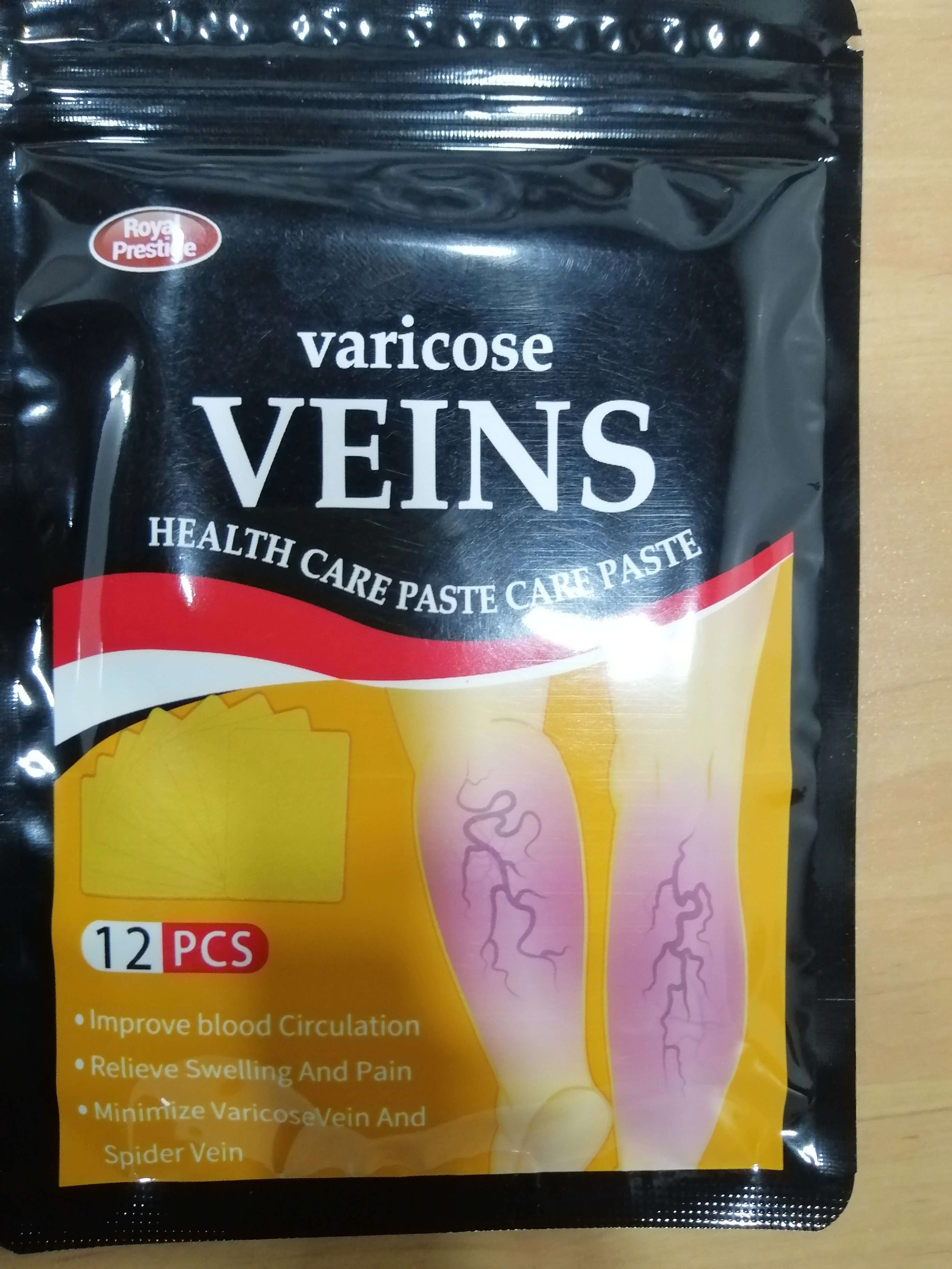 Parches para vena varice "Varicose Veins" x12 unidades, mejora circulación.