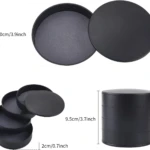 Mini organizador de joyas negro portátil, con 4 niveles giratorios y tapa.