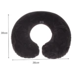 Cojín de viaje cervical Intex 68675, negro, suave, forma de U, para cuello y descanso.