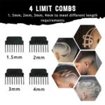 Peines guía 1.5mm, 2mm, 3mm, 4mm para cortes de cabello y diseños.