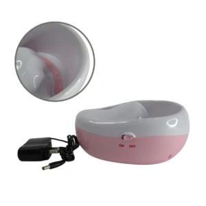 Máquina spa para manicure color rosa y blanco, con interruptor ON/OFF y cargador.