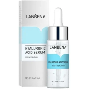 Serum Lanbena Ácido Hialurónico presentación 15ml, envase transparente con gotero.