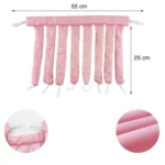 Rizador de cabello en frío tipo pulpo rosa, acolchado, con medidas 55x25 cm.