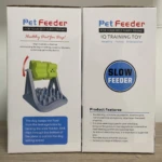 Comedero para mascotas de rodillo verde y gris, ideal para entrenamiento y ralentizar la alimentación del perro.