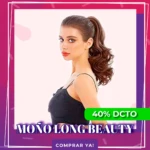 Moño de cabello postizo castaño claro, estilo coleta alta y ondulada, con 40% de descuento.