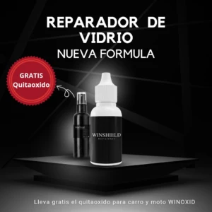 Set Winshield Reparador de Vidrio y Quitaóxido, presentación con dos envases.