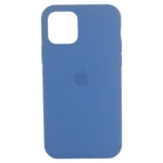 Funda de silicona azul para iPhone 11 Pro con logo de Apple en relieve.