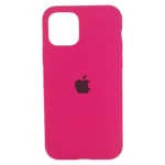 Funda silicone rosa para iPhone 11 Pro con logo Apple negro