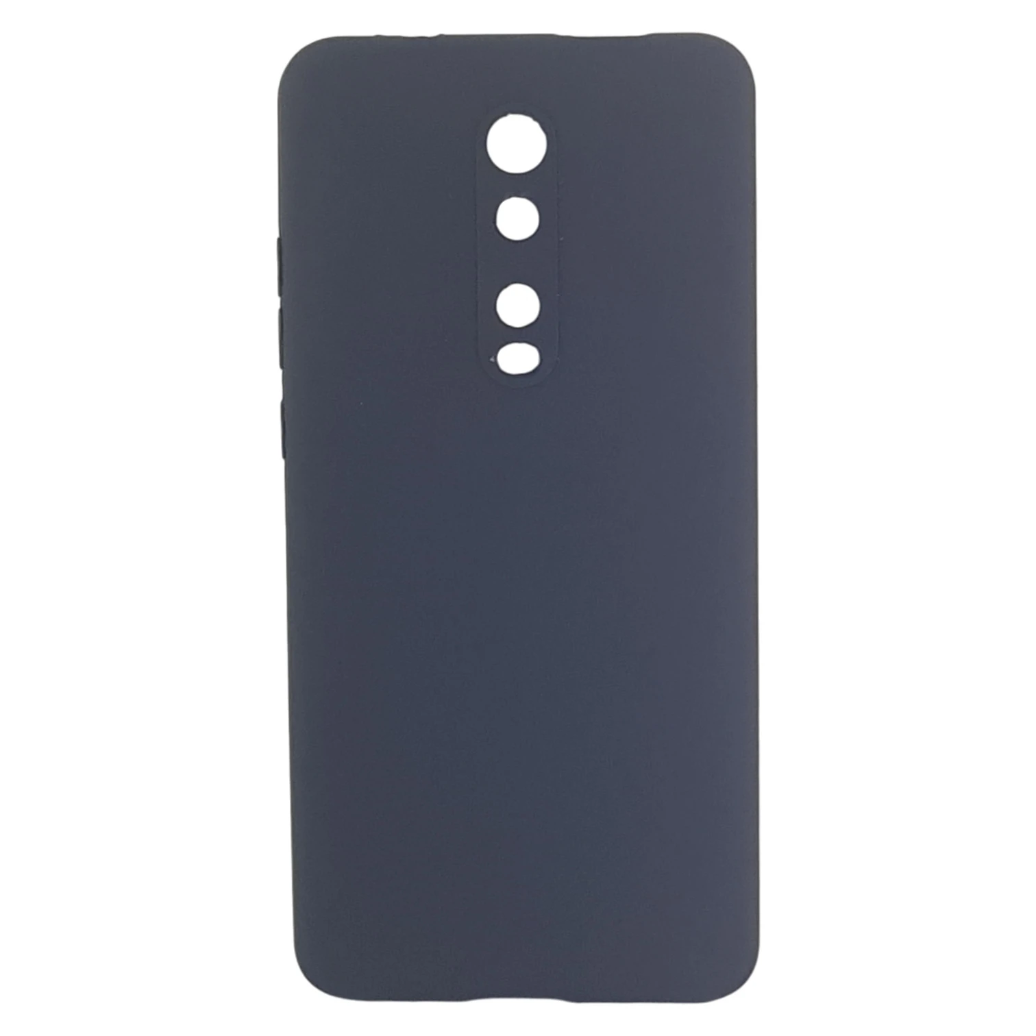 Funda protectora de silicona azul marino mate para Xiaomi Mi 9T con cámaras traseras expuestas.